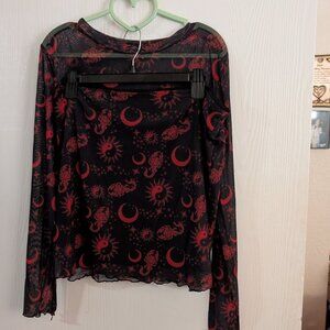 Mesh top and skirt set